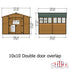 Shire 10 x 10 Overlap Double Door Garden Shed