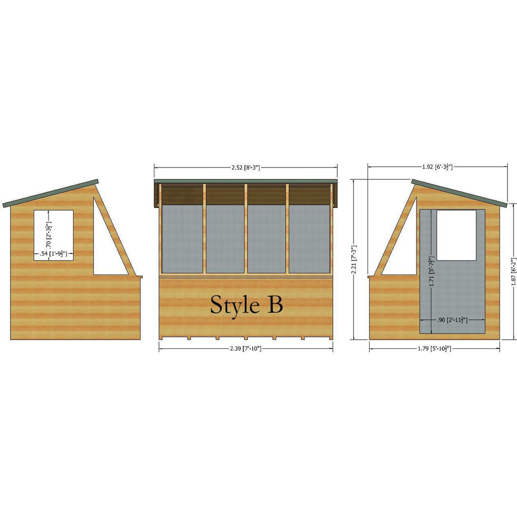 Shire Potting Shed (Iceni) 8x6 Style B Garden Shed – Home Garden Depot