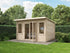 4.0m x 3.0m 44mm - Store More Ashley Pent Log Cabin Garden Room (Untreated)