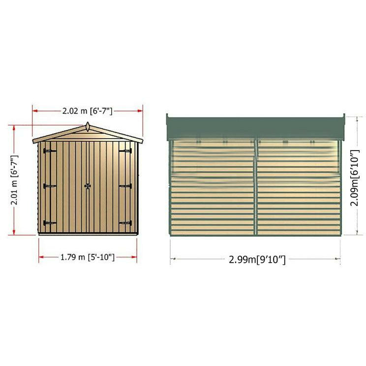 Shire 10 X 6 Overlap Double Door No Windows Garden Shed Home Garden Depot