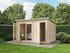 3.5m x 2.5m 28mm - Store More Darton Pent Log Cabin Summerhouse with Side Store (Untreated)