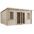 4.5m x 3.5m 44mm - Store More Ashley Pent Log Cabin Garden Room (Pressure Treated)