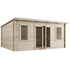 5.0m x 4.0m 44mm - Store More Ashley Pent Log Cabin Garden Room (Untreated)