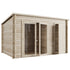 3.5m x 2.5m 28mm - Store More Darton Pent Log Cabin Summerhouse with Side Store (Untreated)