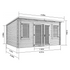 4.5m x 3.5m 44mm - Store More Ashley Pent Log Cabin Garden Room (Pressure Treated)